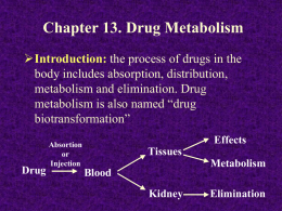 Chapter 13. Drug Metabolism Introduction