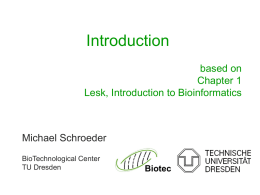 Sequence - BIOTEC - Biotechnology Center TU Dresden