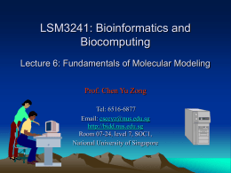 Fundamentals of molecular modeling. - BIDD