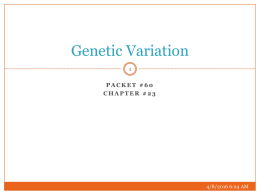 Genetic Variation