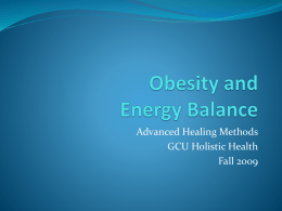 Obesity and Energy Balance