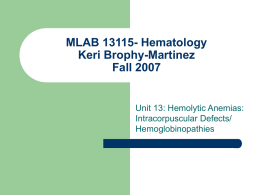MLAB 13115- Hematology Keri Brophy