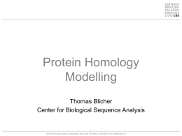 Homology Modelling - CBS
