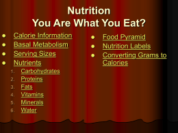 Nutrition You Are What You Eat?