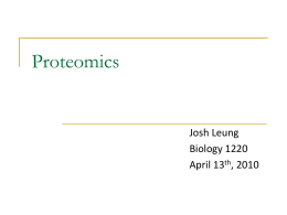 Proteomics - OpenWetWare