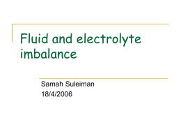 Fluid and electrolyte imbalance
