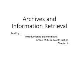 Archives and Information Retrieval