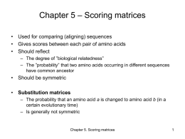Chapter 5 – Scoring matrices
