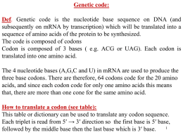 genetic code and tra..