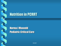 Nutrition in Dialysis - Pediatric Continuous Renal Replacement