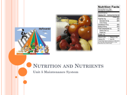 Nutrition and Nutrients
