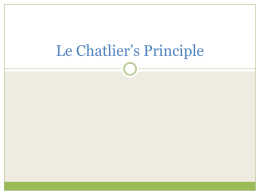 Le Chteliers Principle 2009