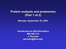 Bioinformatics and Functional Genomics, Chapter 8, Part 1