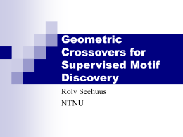 Geometric Crossovers for Supervised Motif Discovery