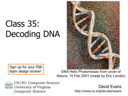 Lecture 35 - University of Virginia, Department of Computer Science