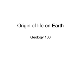 Origin of life on Earth
