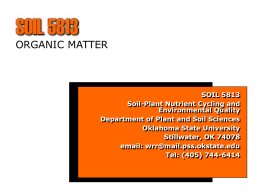 Organic Carbon - SOIL 5813 - Oklahoma State University