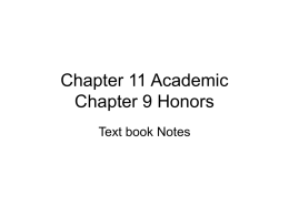 Chapter 11 Academic Chapter 9 Honors