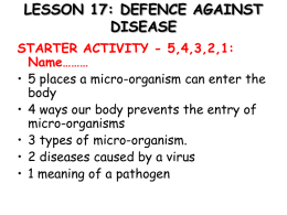 lesson 17: defence against disease learning