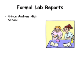 Formal Lab Reports - HRSBSTAFF Home Page