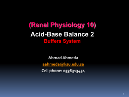 Renal Physiology 10 (Buffers System)