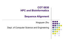 What is sequence alignment - department of computer & electrical