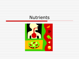 Chapter 8 Nutrients