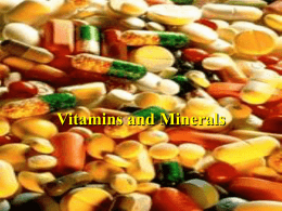 Lecture 8: Vitamins