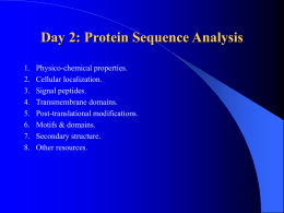 Day 2: Protein Sequence Analysis