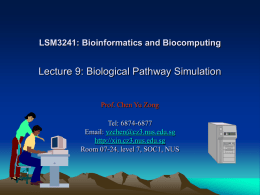 Lecture 9: Biological Pathway Simulation