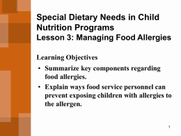 Meeting Children`s Special Food and Nutrition - K
