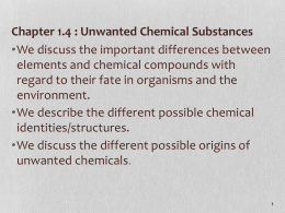 Unwanted Chemical Substances