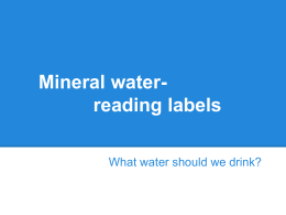 Mineral water or spring water ?
