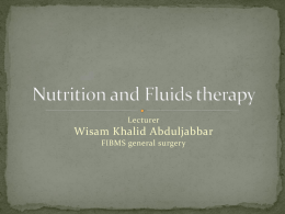 Nutrition and Fluids therapy