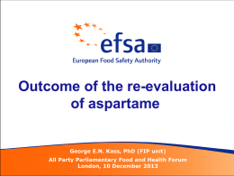 Outcome of the re-evaluation of aspartame