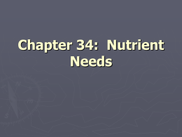 Chapter 34: Nutrient Needs