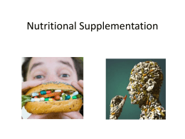 Nutritional Supplementationx
