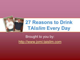 27 Reasons to Drink TAIslim Every Day