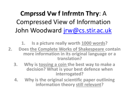 Cmprssd Vw f Infrmtn Thry: A Compressed View of Information