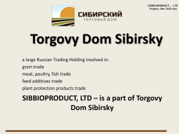 SIBBIOPRODUCT LTD File 2 - Russia India Trade House Mumbai