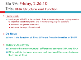 DNA RNA - PHA Science