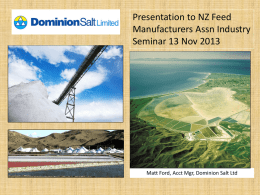 Matt Ford – Dominion Salt - New Zealand Feed Manufacturers