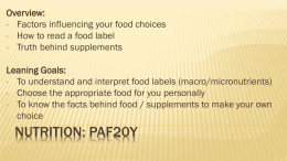 Nutrition: PAF20Y