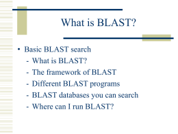 Basics of BLAST - GEP Community Server