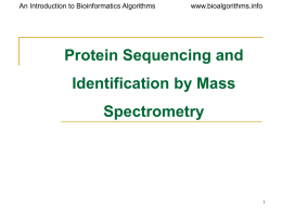 Protein Identification by Mass Spectrometry