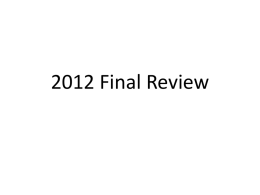 2011 Final Review