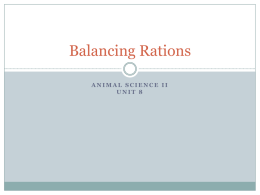 Balancing Rations