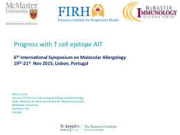 Progress with T-cell epitope AIT