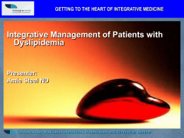 Integrative Management of Patients with Dyslipidemia