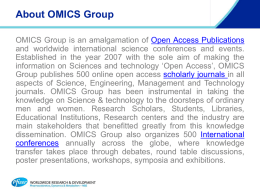 About OMICS Group - 9 th Annual European Pharma Congress